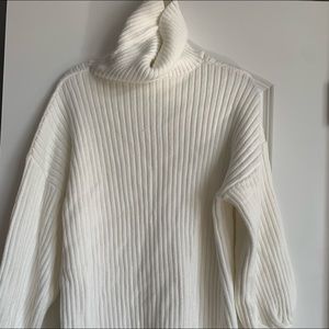 White Turtleneck sweater dress